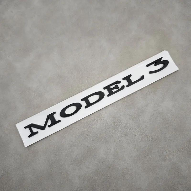 3D ABS Black Model 3 Letters Logo Car Rear Trunk Badge Sticker For Tesla Model 3 X S Y Auto Decal Accessories