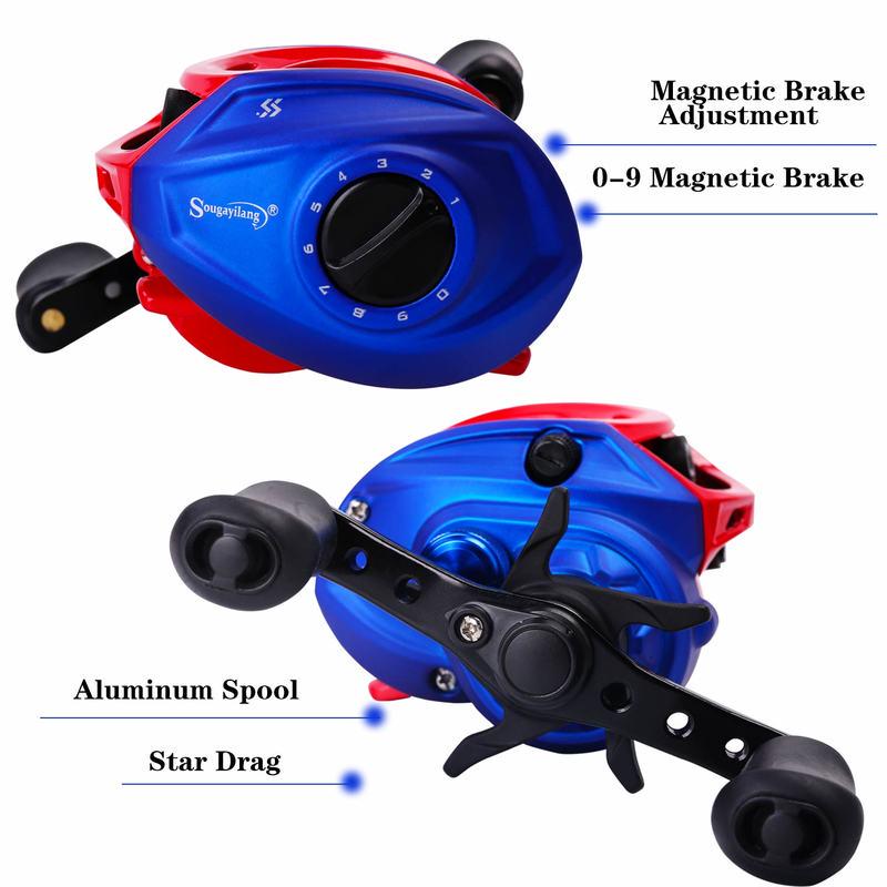 Baitcasting Fishing Reel 13+1BB  Magnetic Brake Saltwater Fishing Outdoor Sports Fishing Wheel