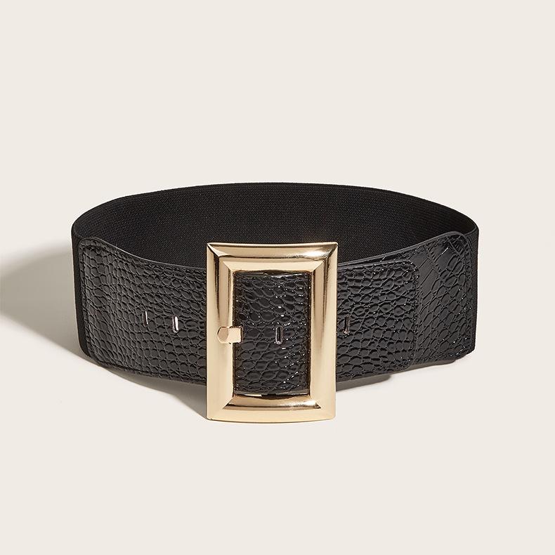 

Ветер Женский Широкий Пояс Ретро Эластичный Эластичный Пояс Печать Платье Украшение Талии