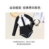 Surfing High-necked Swimsuit Women's Long-sleeved One-piece Sunscreen Belly Cover-up Slimming Diving Sports Style Student Hot