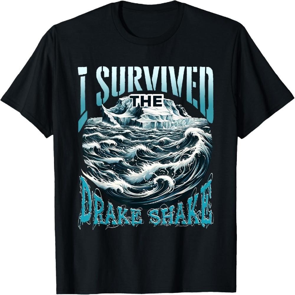 

I Survived the Drake Shake Passage Antarctica Souvenir T-Shirt XXXXXL чорний