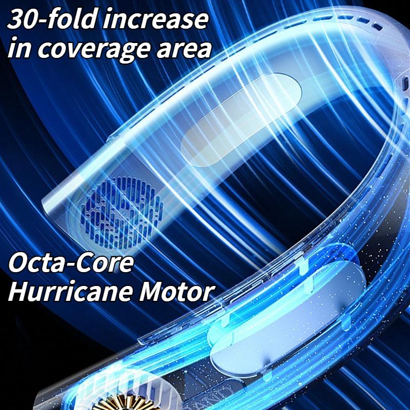 2025 USB Rechargeable Neck Fan - Portable, Silent, Leafless Fan for Outdoor, Home, and Office Use
