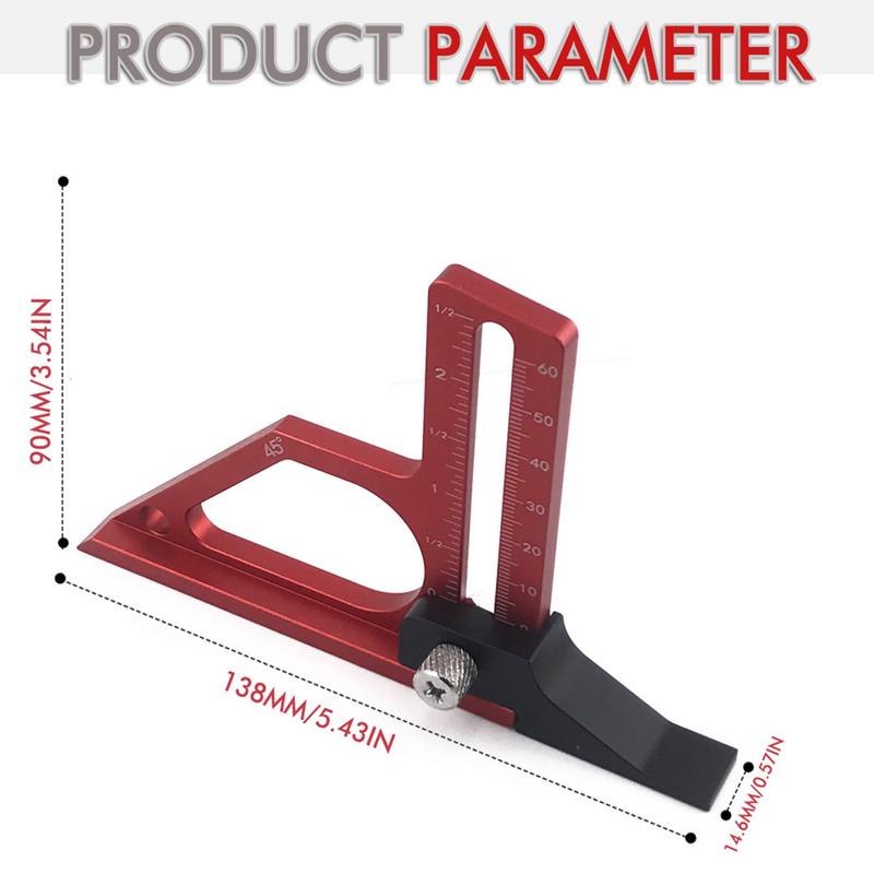 Woodworking Height Ruler Woodworking Tool Setting Gauge With Scale Aluminum Alloy Precision-Machined Measuring Tool For