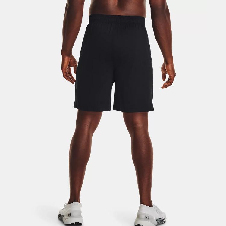 Under Armour Solid Color Elastic Waist Sports Shorts Men Bottoms Black 1376955-001