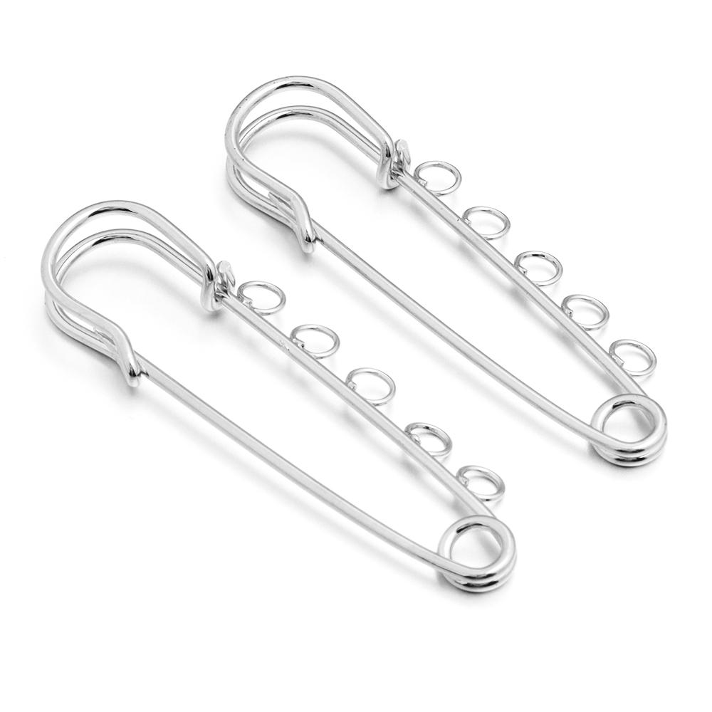 5-10pcs/lot Gold Safety Pins Brooches Blank Base Brooch Pin with Holes Fasteners Pin For DIY Jewelry Making Supplies Accessories