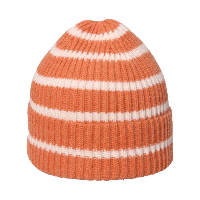 Autumn and Winter Parent-child New Wool Hat Men's and Women's Simple College Style Striped Knitted Hat Couple