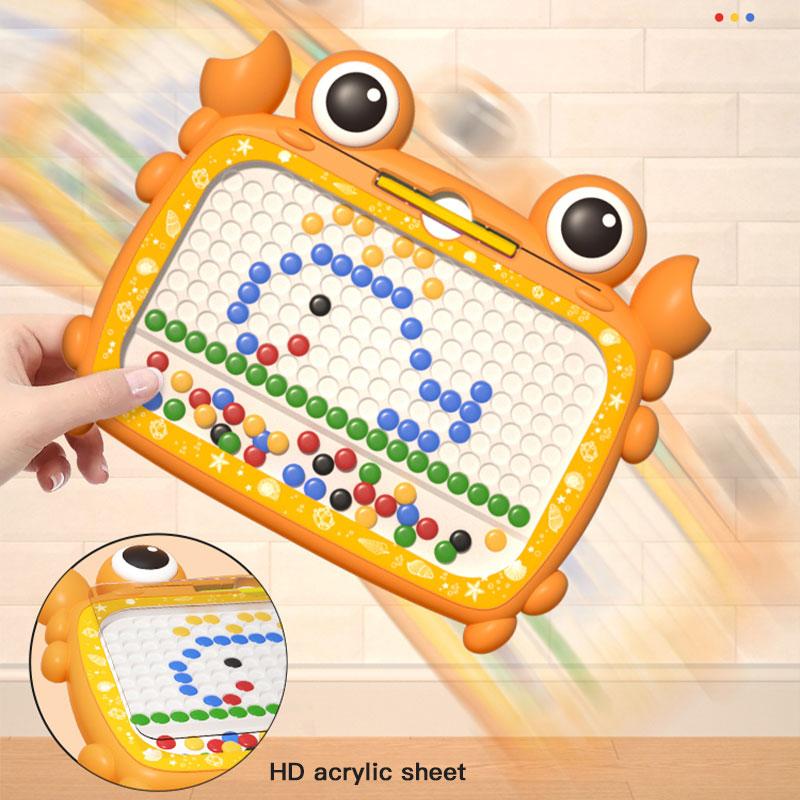 Crab Magnetic Drawing Board with Magnetic Pen and Beads Montessori Education Toys Cute Children's Magnetic Drawing Board Gifts