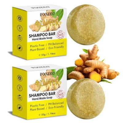 Rosmarin-Haarshampoo-Riegel, 2er-Pack, Seife gegen Haarausfall, Tiefenreinigung, Bio-Ölkontrolle, Ingwer-Shampoo-Riegel