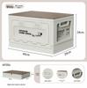 Folding Camping Storage Box with Wooden Lid - Outdoor Picnic & Car Trunk Organizer