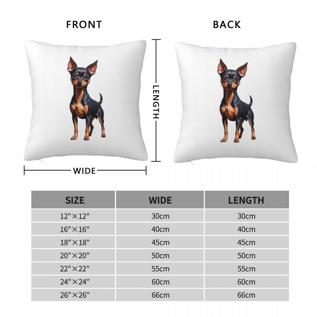 Zwergpinscher Hund Kissenbezug Polyester Leinen Samt Bedruckt Reißverschluss Deko Kissenbezug Heim Kissenhülle