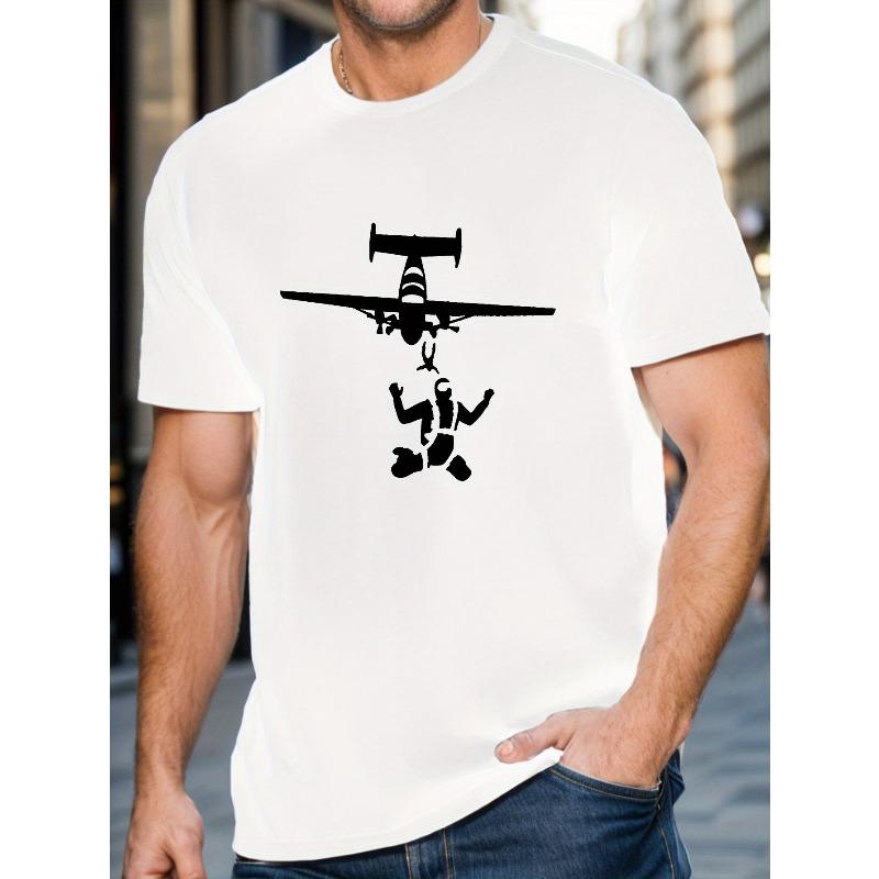 European size Parachute Landing Men's Short Sleeve T-shirt Summer T-shirt Top