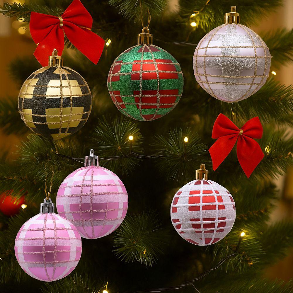 6pcs Painted Christmas Balls Pendant Shatterproof Christmas Gift Balls  Hotel Mall