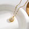 Rotatable Sunflower Pendant Necklace U Geometric Titanium Steel Light Luxury