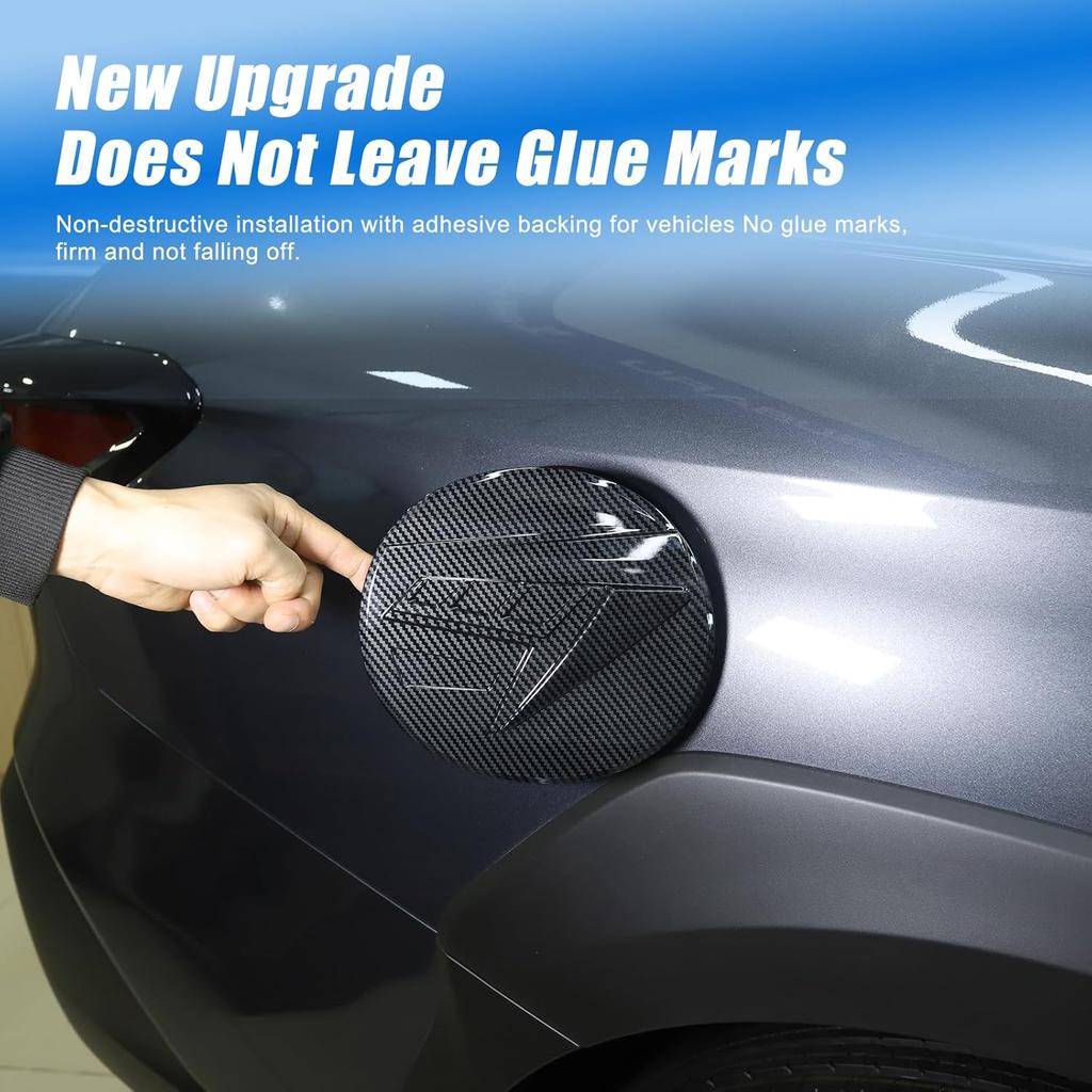 Fuel Tank Cover Trim for Subaru Outback 2021 2022 2023 2024 2025 Accessories, ABS Car Exterior Fuel Oil Filler Gas Tank Cap Trim 1Pcs, Carbon Fiber