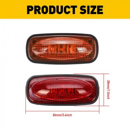 Side Marker Light Set For 2003-2018 RAM 2500 3500 Double Wheel Amber Red 4pcs EV
