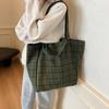 Women's Large Capacity Tote Bag Plaid Handbag Commuter Shoulder Bag