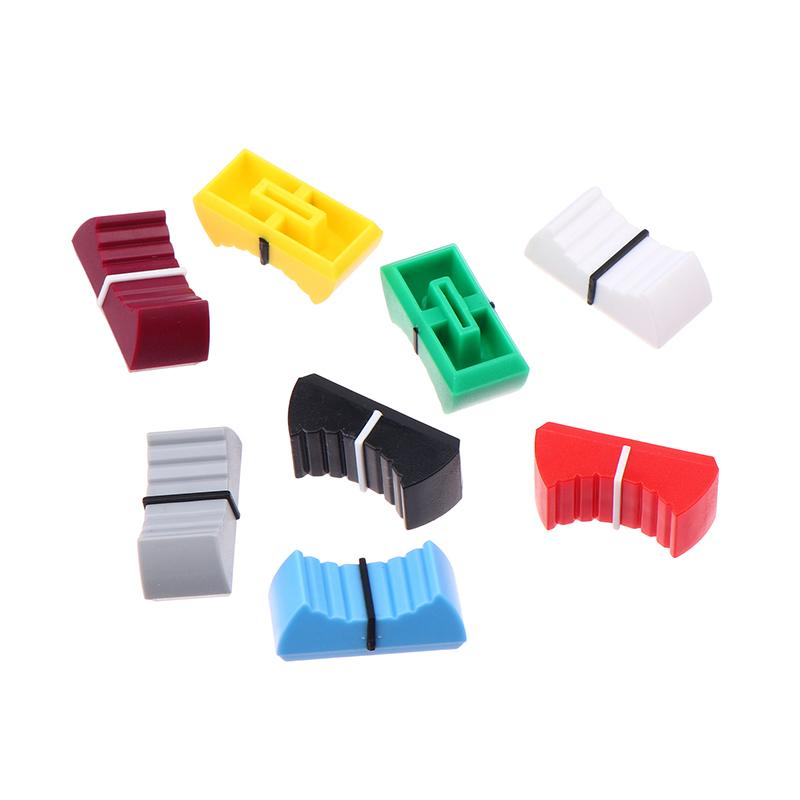 10PCS Plastic Touch Sensitive Fader Knob Caps For Mixer Desk Ribbed Slider Switch Key Caps Push Mixer Knob Cap