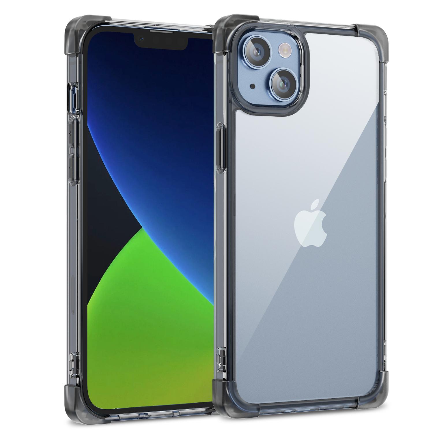 

For iPhone 13 6.1 inch Drop-proof Back Cover TPU+Acrylic Four Corner Matte Phone Case Black