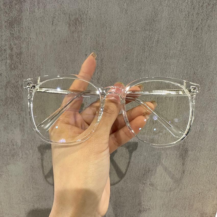 Plate ferrule legs anti-blue light glasses women's tide large frame flat glasses men's optical eyes TR frame new