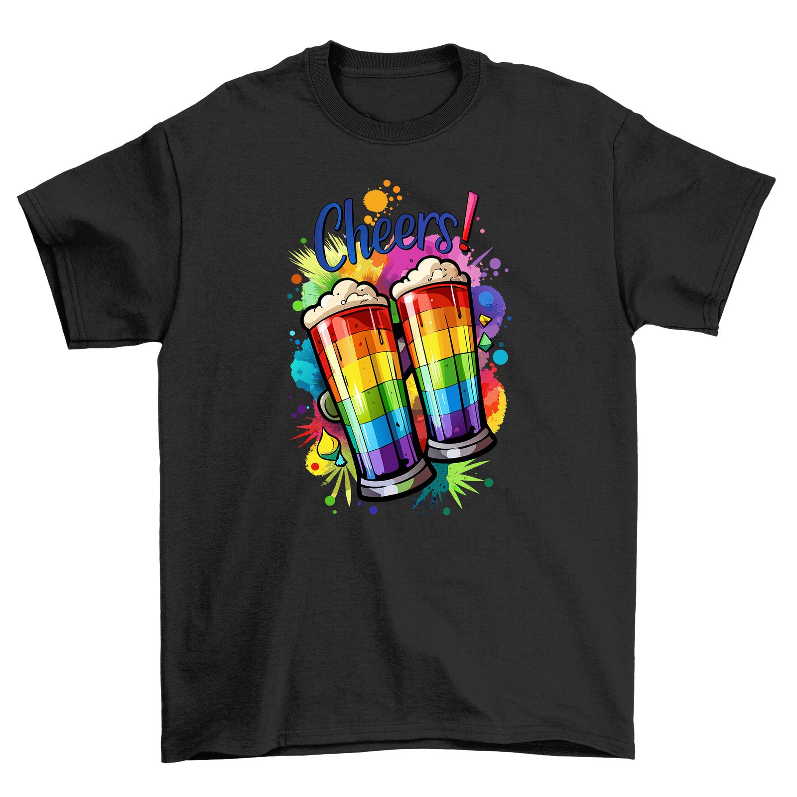 Pride_1 Beer Buddies Unisex T-Shirt Mens Womens Tees Top - Cheers to Equality! Perfect for Beer Lover S