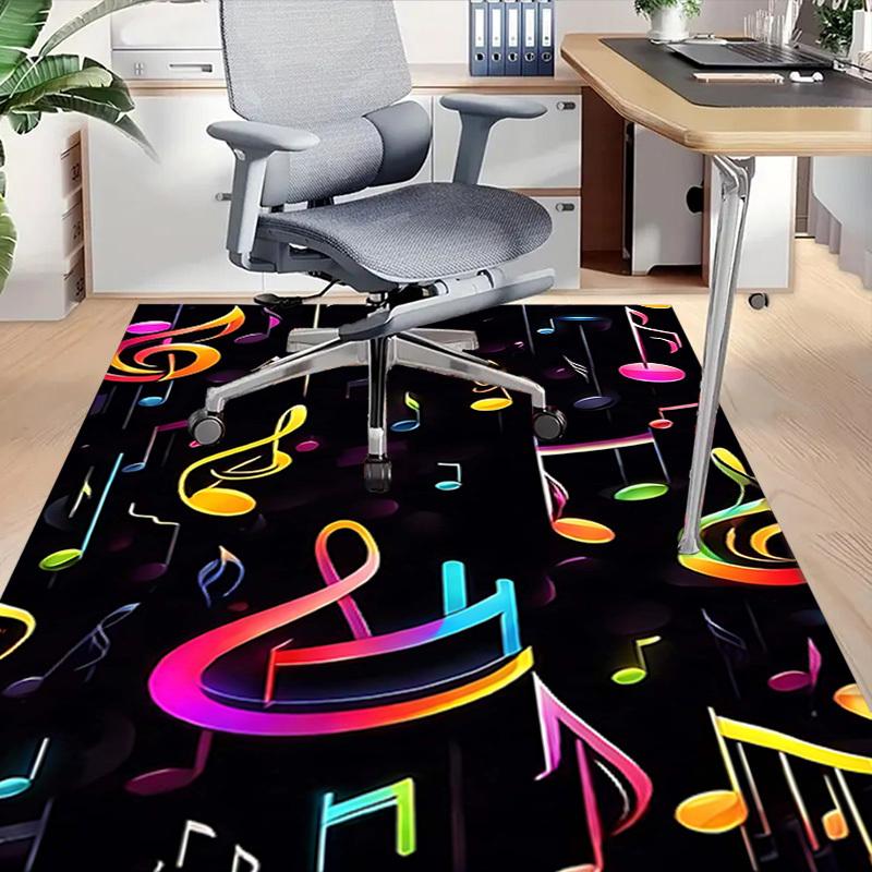 1PC Music Notes Extra Large Non Slip Floor Carpet, Office, Family, Bedroom, Studio Large Area Rug Indoor Rugs, Vibrant Colors