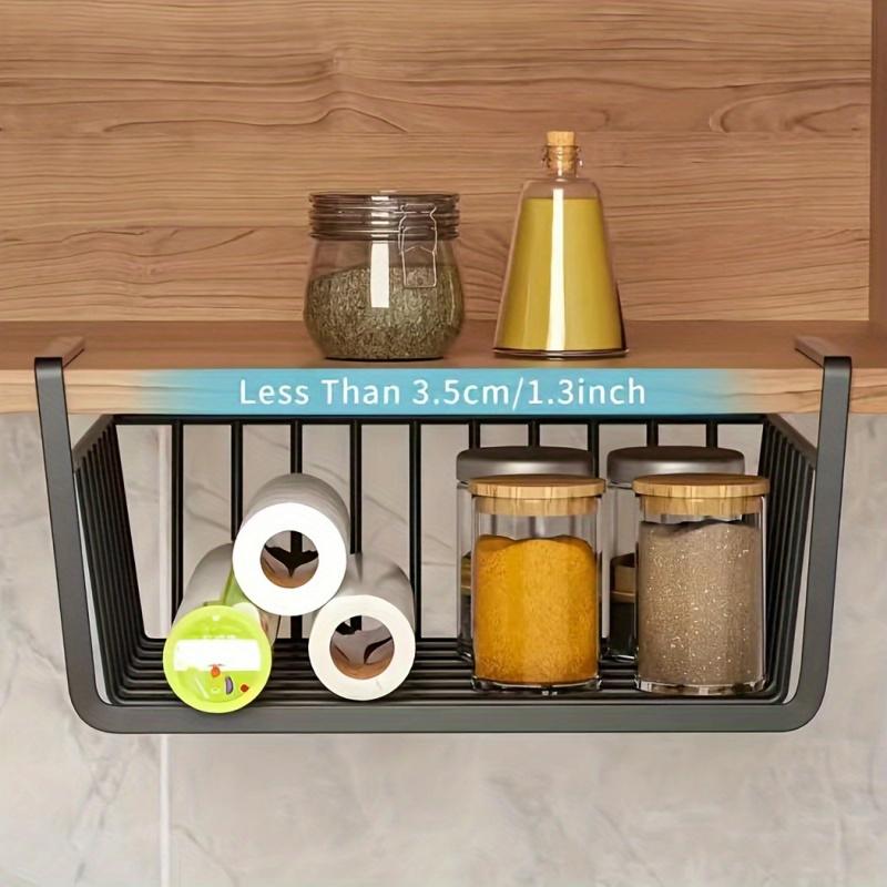 1pc hanging mesh basket iron material large capacity hanging cabinet under wall hanging wardrobe storage basket kitchen tools