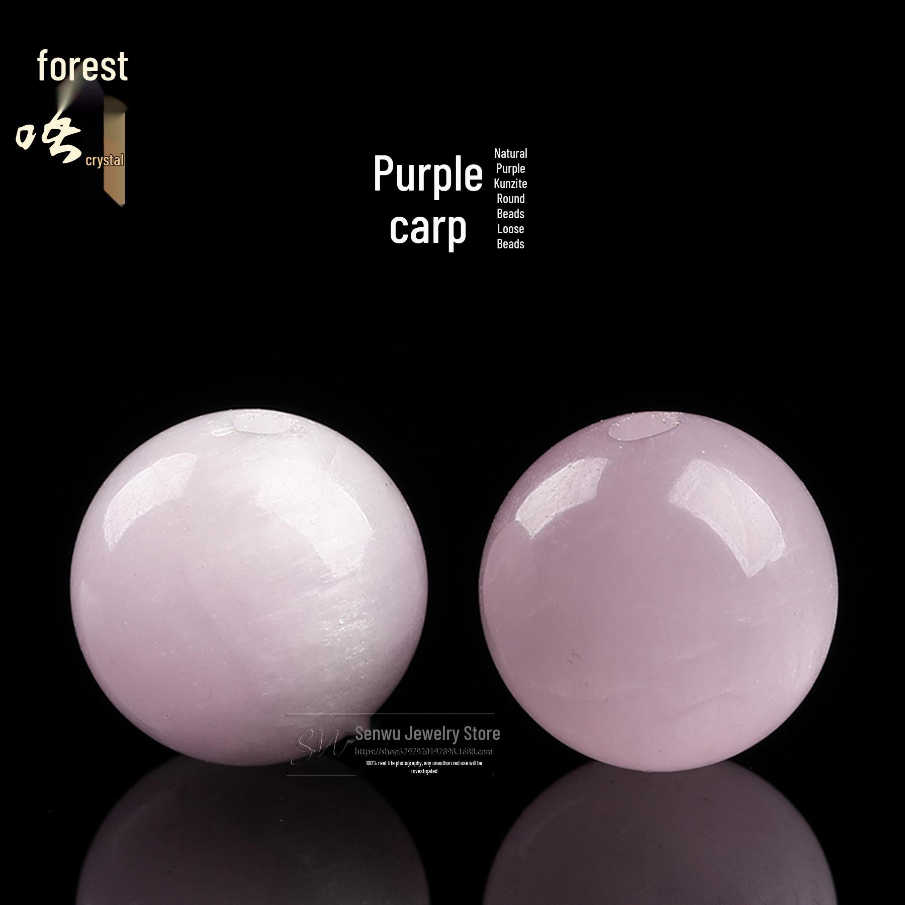 Senbu Crystal Natural Kunzite Round Loose Beads DIY Accessories 6mm/pc