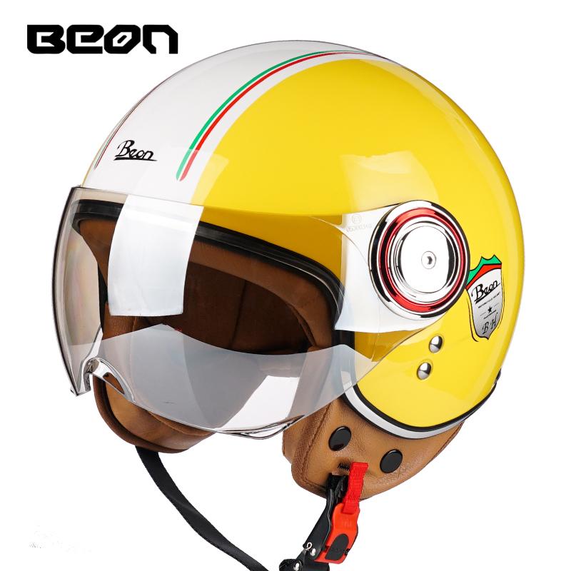 BEON Motorcycle Helmet Open Face Casco Moto Electric Scooter Helmet DOT Certified Retro Vintage Helmet Motorbike Racing Capacete