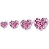 S999 Silver Pink Heart Zircon Earrings: Simple, Versatile Screwback Bone Studs with Sparkling Diamonds