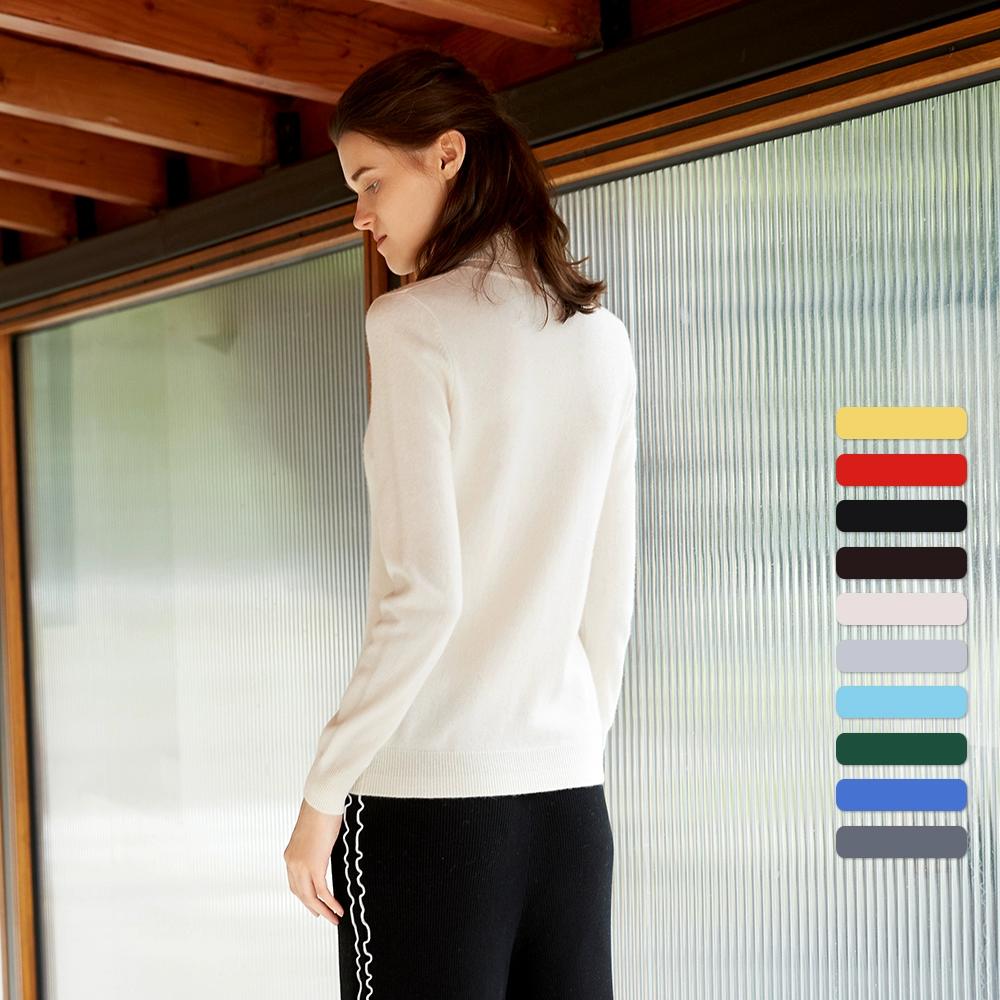 Dámský rolák kašmírový svetr Módní teplý svetr jednobarevný top
