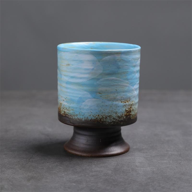 Retro Ceramic Cup Graffiti Kiln Coarse Pottery Coffee Cup Breakfast Cup Creative Afternoon Tea Vintage Cup
