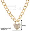 iF ME Luxury Heart Pendant Necklace for Women Crystal Gold Chain Necklaces Accessories Jewelry