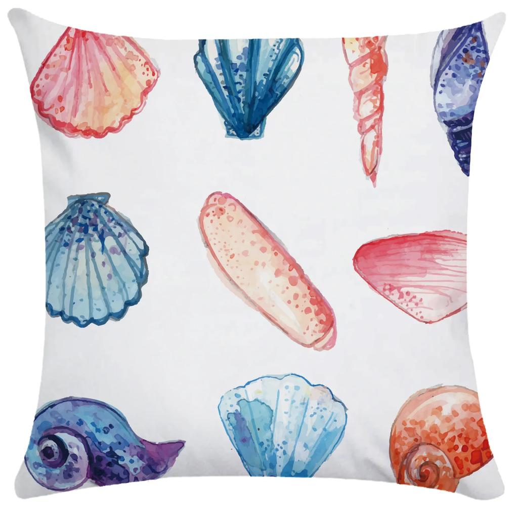 45x45cm Starfish Shell Crab Fish Pillowcase Living Room Sofa Chair Bed Soft Cushion Cover  Home Decoration