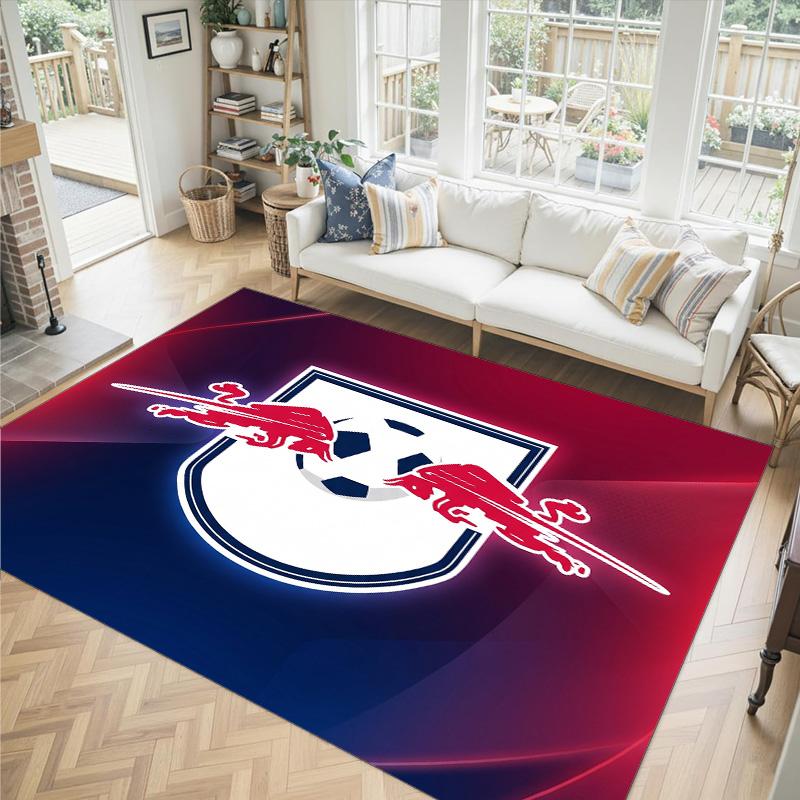 RB Leipzig Football Design Crystal Velvet Carpet Cozy Non?Slip Printed Rug For Bedroom Living Room Entrance