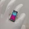 Blue Pink Tourmaline Quartz 925 Sterling Silver Ring Jewelry
