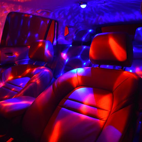 Einstellbare Auto-Diskokugel, superhell, wiederaufladbar über USB, Mini-Größe, tragbar, mit Soundaktivierung, mehrfarbiges Auto-Diskolicht