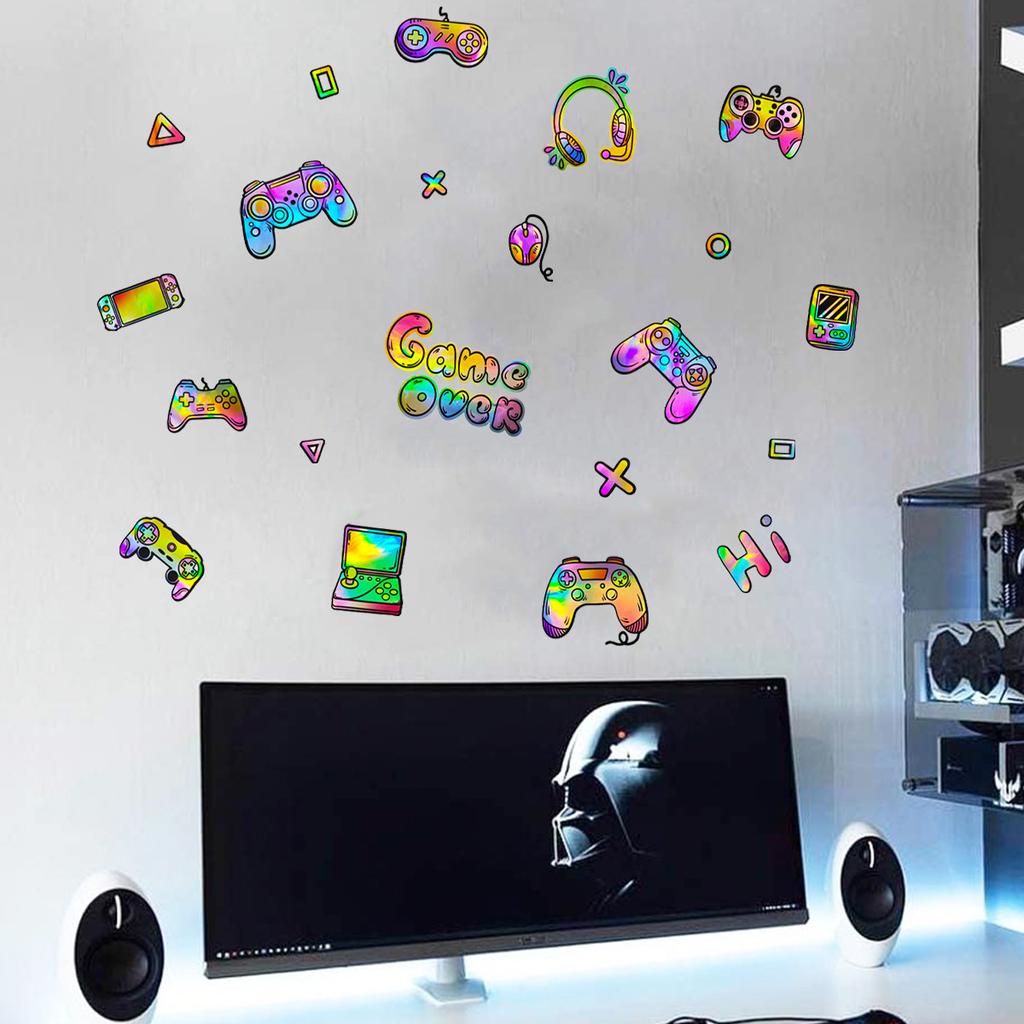 Ls16503 Laser Colorful Gamepad Earphone Wall Sticker Viewing Angle Is Different Pattern Color Is Different