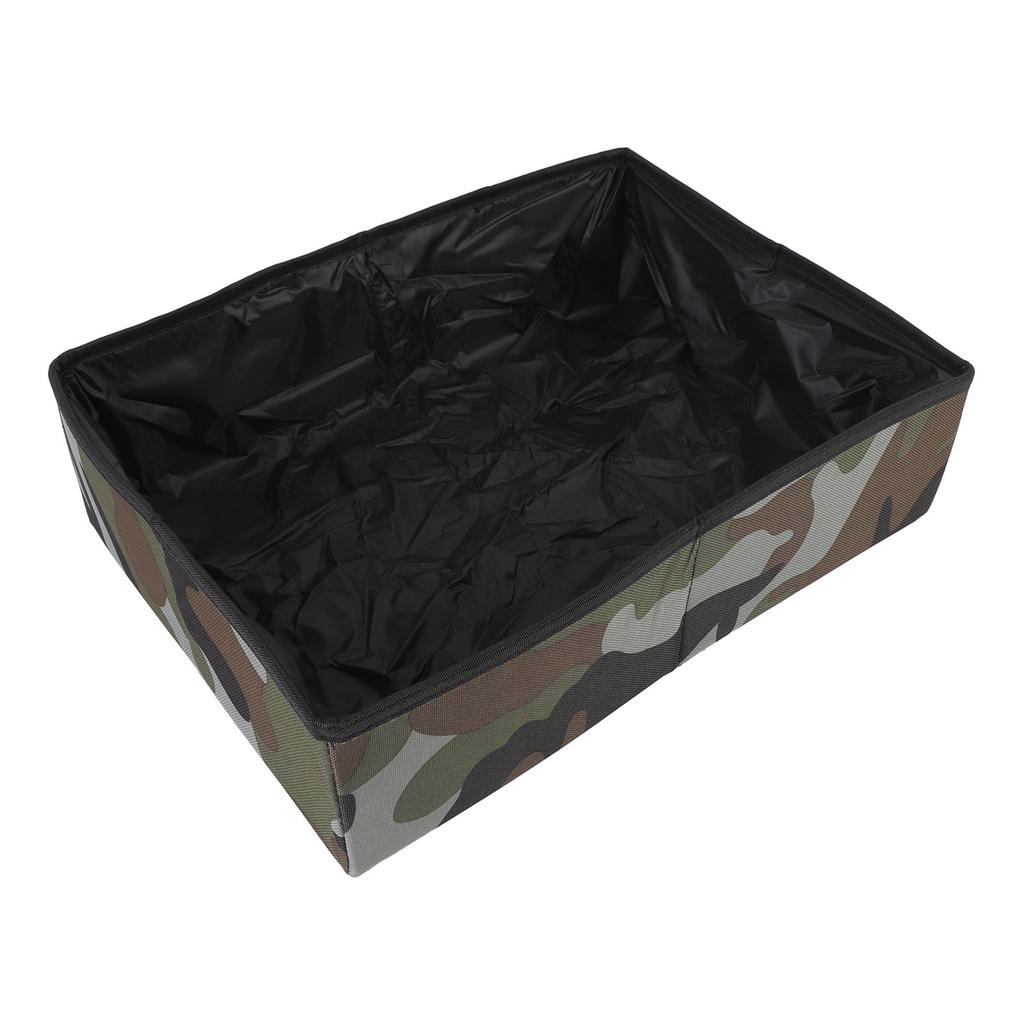 Foldable Cat Litter Box 40x30x11cm Camouflage Oxford Cloth Water Proof Hard Wearing Travel Cat