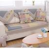 Cotton Fabric Four Seasons Sofa Cover Floral Plaid Printed Sofa Towel For Living Room Anti Slip Dustproof Couch Mat Seat Cushion