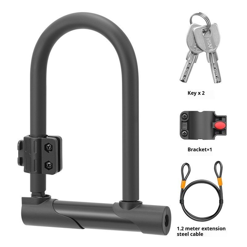 Portable Bicycle U-Lock Anti-theft Lock Anti-Hydraulic Shear MTB Riding Gear Bike Lock