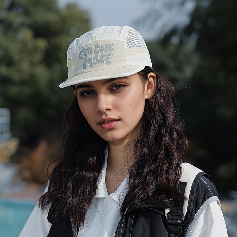 Letter Printing Quick-drying Hat Drawstring Design Japanese Style Short Brim Baseball Cap Thin Adjustable Sun Visor Cap Unisex