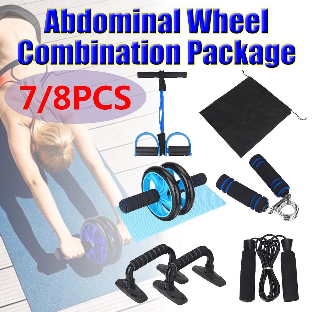 Skipping Ropes 5-In-1 Roller Kit with Knee Pads Sethruki Abdominal Muscle Training Rollers Push-Up Bars Handle Grips Home Gym Exercise Kits Suitable for Physical Training Skipping Ropes 5-In-1 Roller Kit with Knee Pads Sethruki Abdominal Muscle Training Rollers Push-Up Bars Handle Grips Home Gym Exercise Kits Suitable for Physical Training