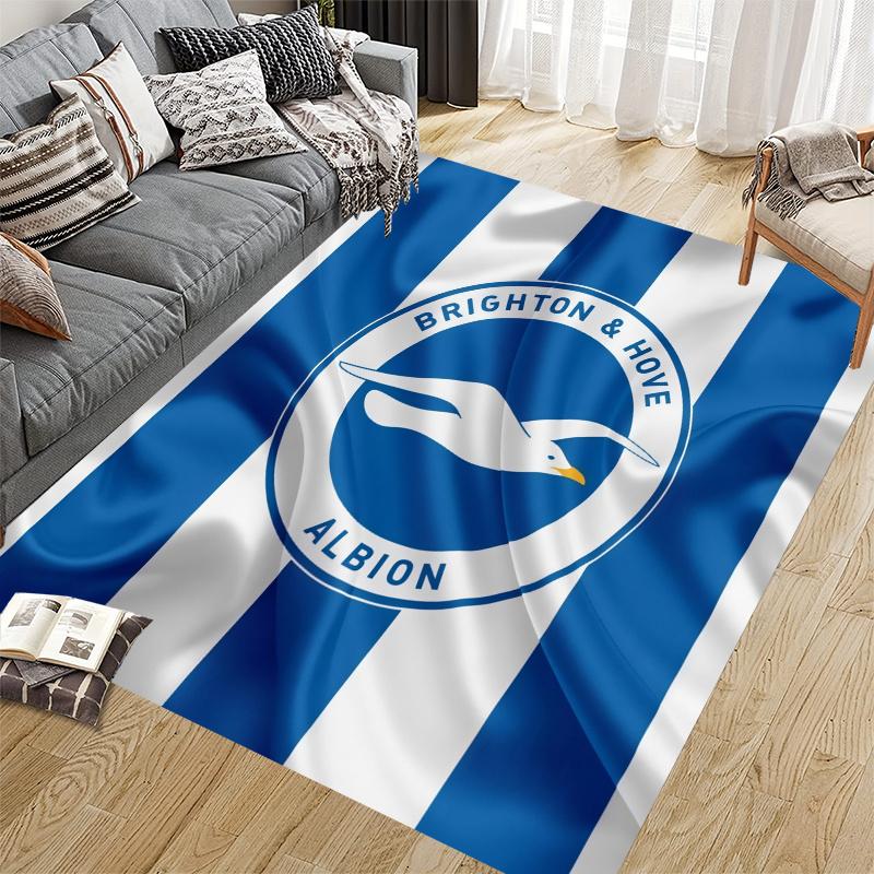 Brighton & Hove Albion Home Sofa Decoration for Living Room & Bedroom, Non‑Slip Play Flannel Floor Mat for Game Room