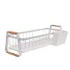 Dish Rack and Drain Board Kitchen Plate Cup Dish Drying Rack Tray Cutlery Dish Drainer with Wood Handle