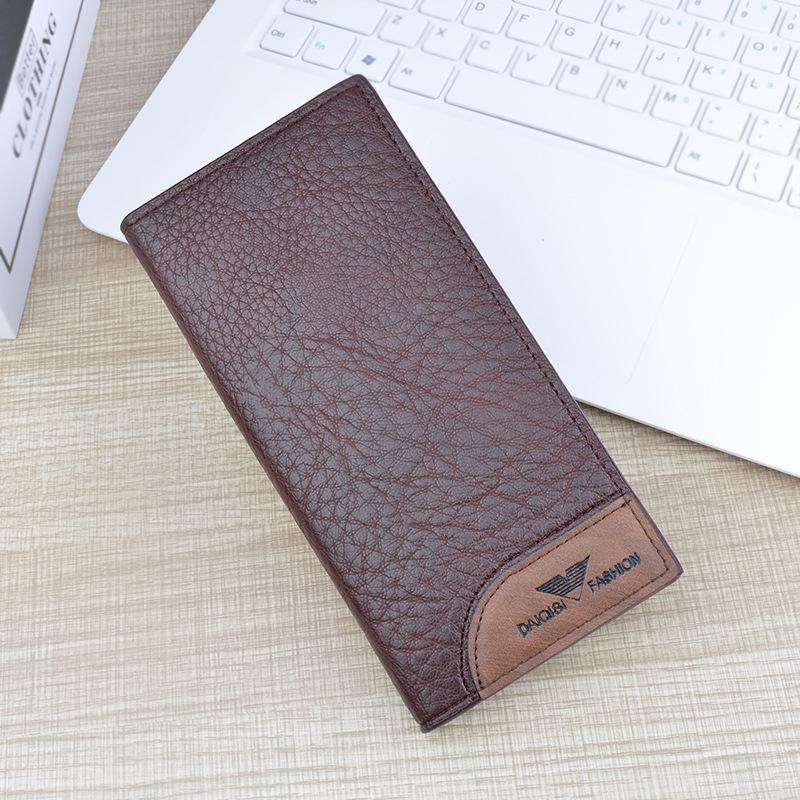 Men's Retro Long Thin Soft Wallet with Multiple Card Slots and Large Capacity