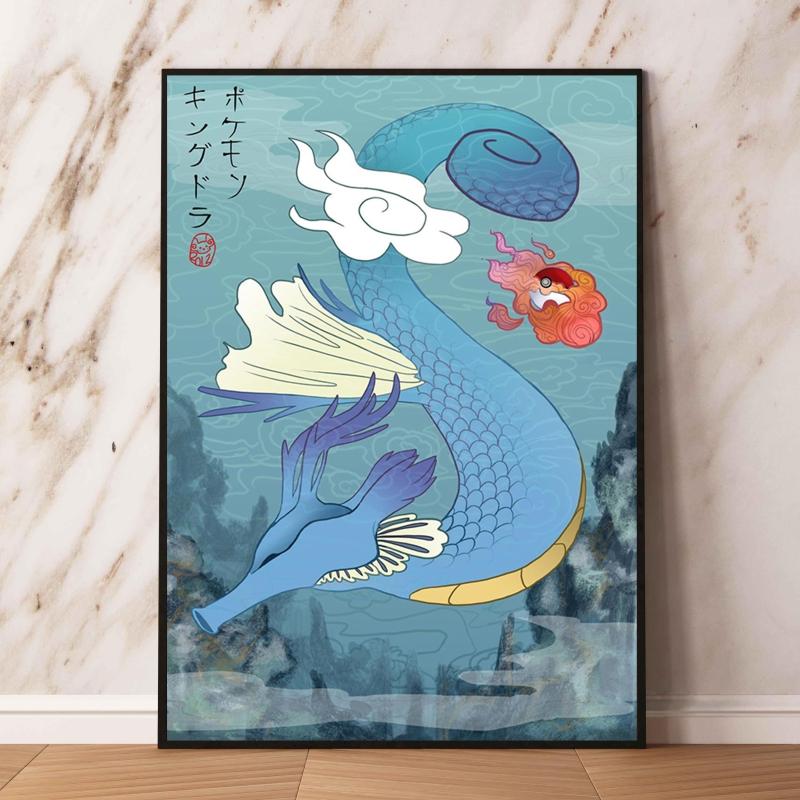 Eeveelutions Decorative Painting Cute Eevee and With Floral Elements High  Quality Wall Art for Home Decor Classic