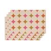 4-Piece Pink Orange Green Retro Starburst Geometric Placemat, Heat-Resistant & Non-Slip Placemat, Kitchen & Dining Table Use