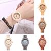 Wood Grain Quartz Watch Stylish Round Dial Watch Arabic Numerals Elegant Wristwatch for Men Women Daily Wear Office Parties Dating