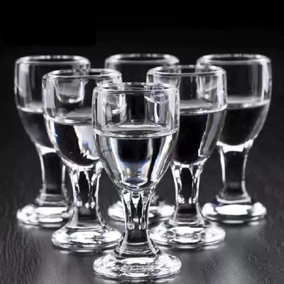 6Pcs/set Mini Shot Glasses 10ml Mini Wine Glass Cup Clear Tall Foot Glass Wine Cup for Bar Kitchen Home Wedding Party Decor