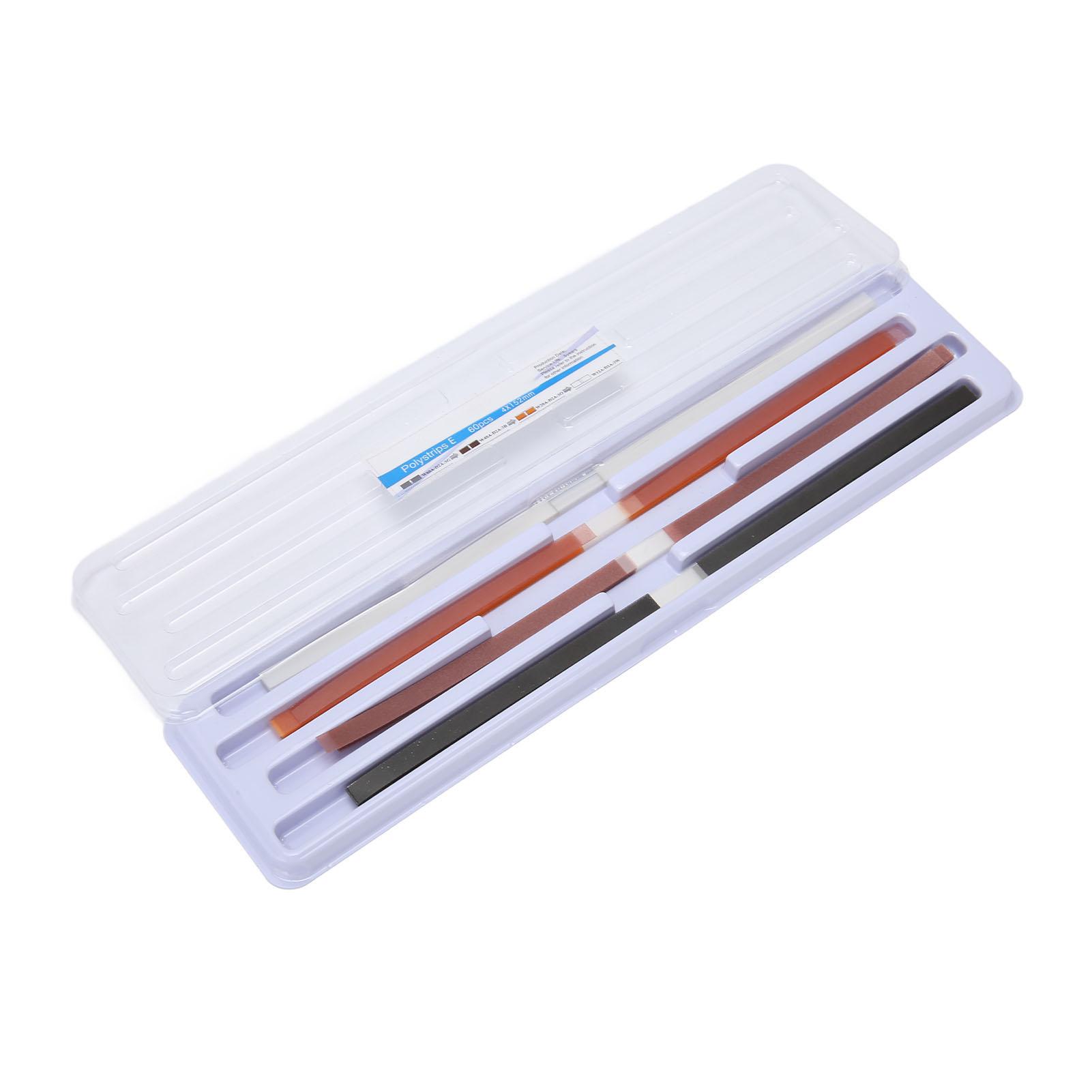 

60pcs Dental Abrasive Polishing Strips Double Sides 4 Colors Sanding Strips for Jewelry